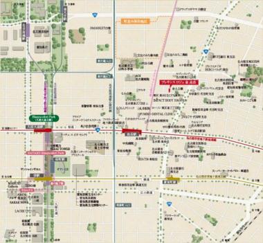 プレサンスロジェ泉高岳　現地案内図