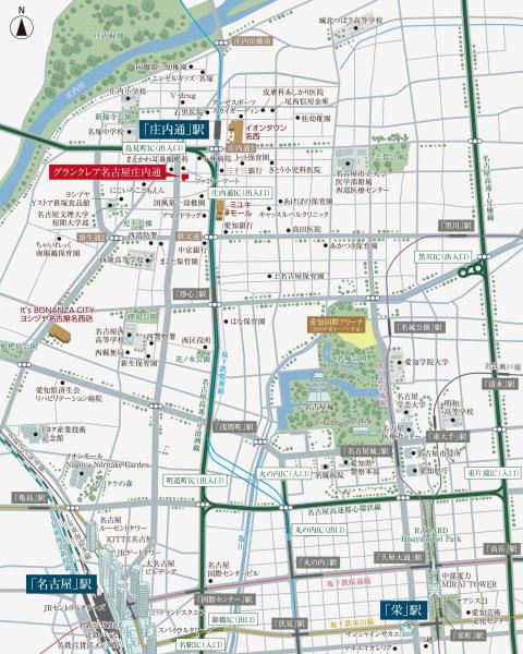 グランクレア名古屋庄内通　現地案内図