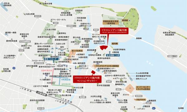 トラストレジデンス城内橋　現地案内図